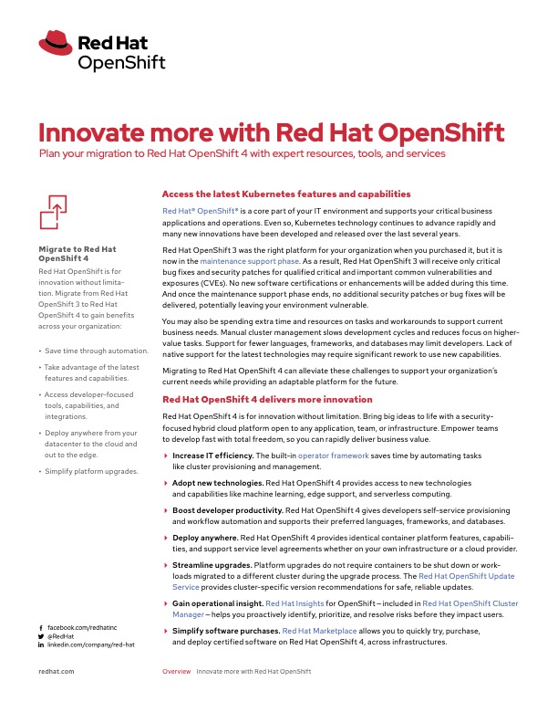 Innovate More with Red Hat OpenShift